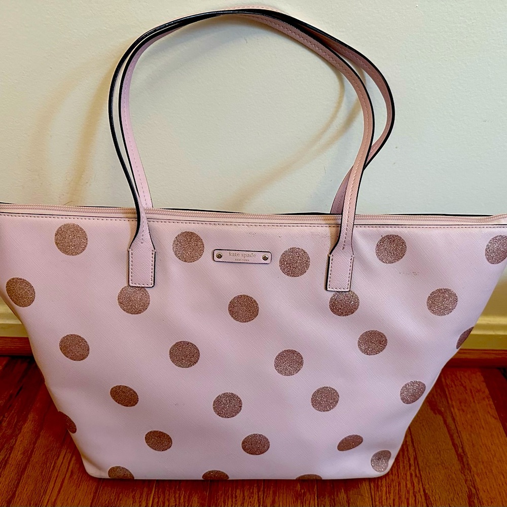 Kate Spade Pink Glitter Dot Tote